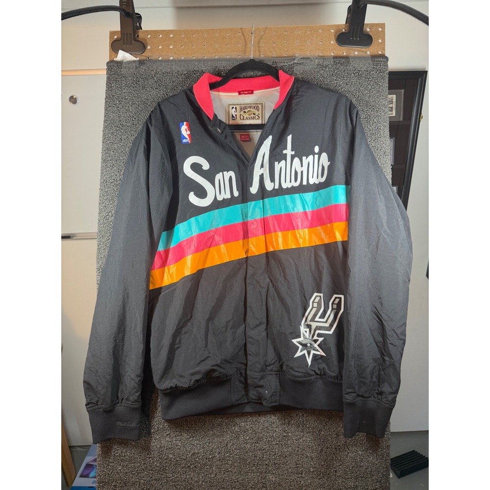 Mitchell & Ness San Antonio Spurs Jacket Mens Small Black Hardwood Classics NBA